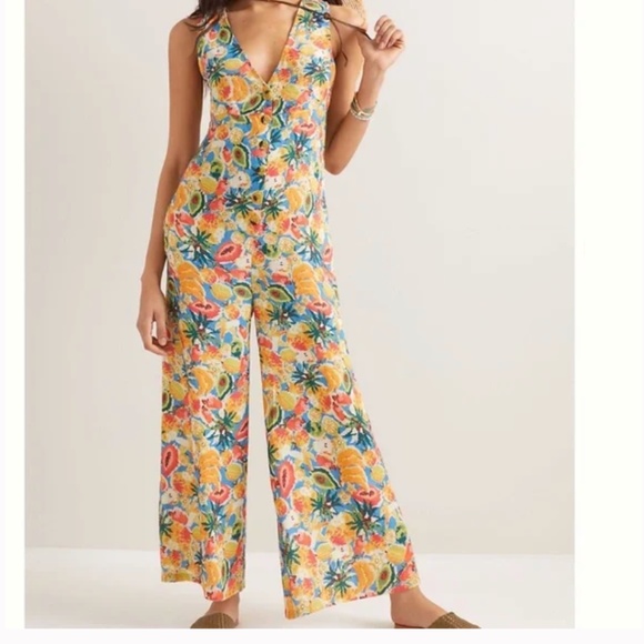 Farm Rio Fruit Medley Boho Peasant Core Art Deco Chic Hipster Hip Farm Jumpsuit - Picture 1 of 4